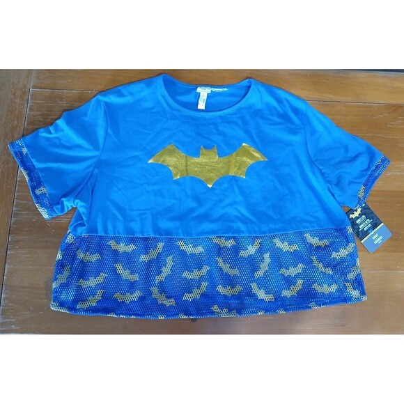 Batman Cropped Mesh bottom shirt L/XL - Picture 1 of 6